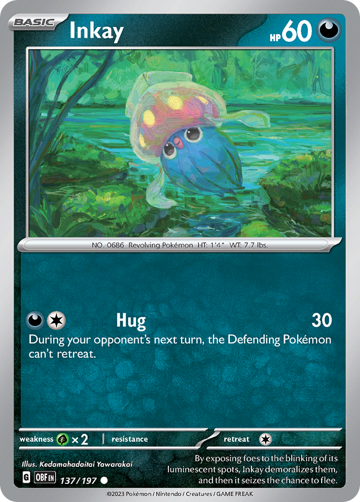137/197 - Inkay - Obsidian Flames - Reverse Holo