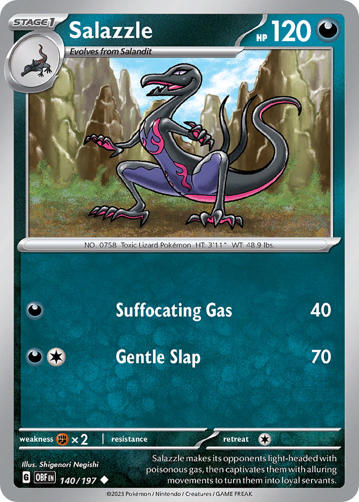140/197 - Salazzle - Obsidian Flames - Reverse Holo