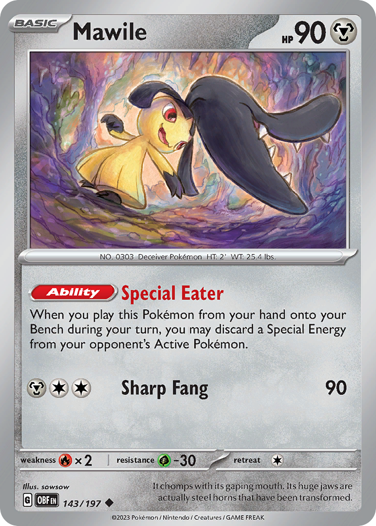 143/197 - Mawile - Obsidian Flames - Reverse Holo