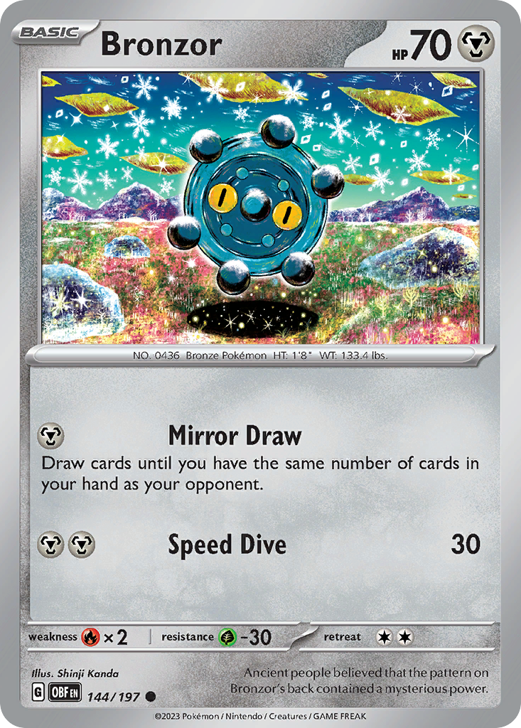 144/197 - Bronzor - Obsidian Flames - Reverse Holo
