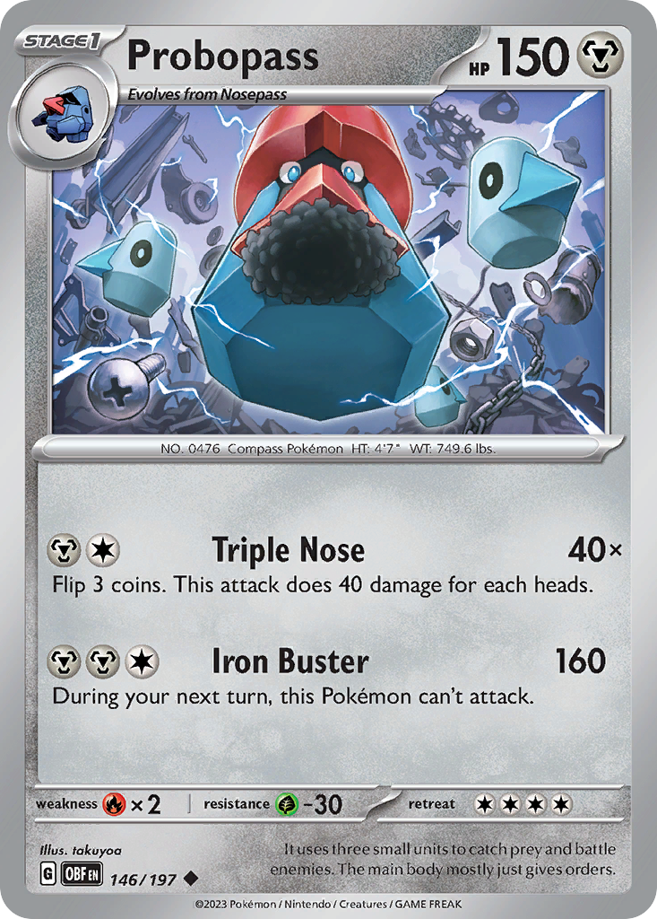 146/197 - Probopass - Obsidian Flames - Reverse Holo