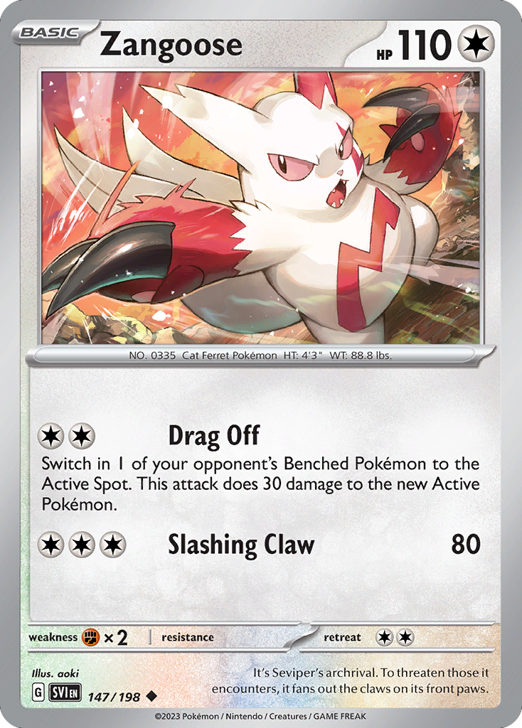 147/198 - Zangoose - Scarlet & Violet - Reverse Holo