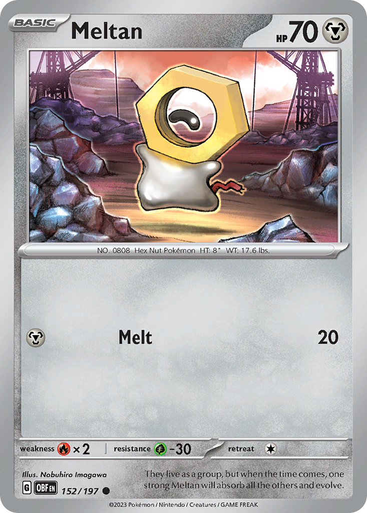 152/197 - Meltan - Obsidian Flames - Reverse Holo
