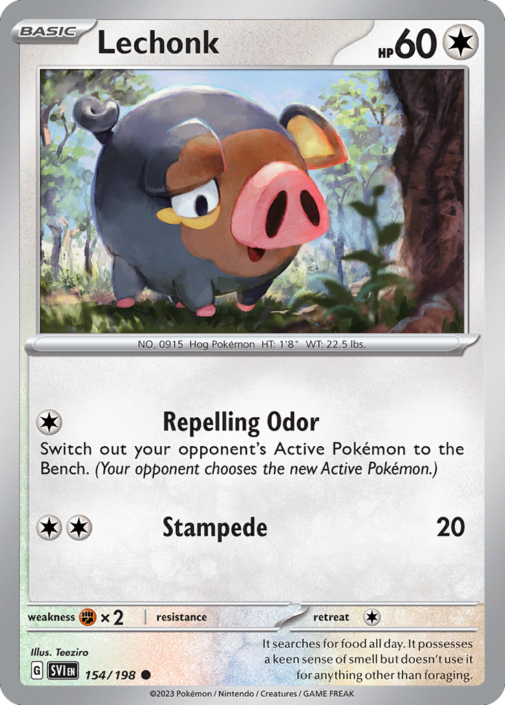 154/198 - Lechonk - Scarlet & Violet - Reverse Holo