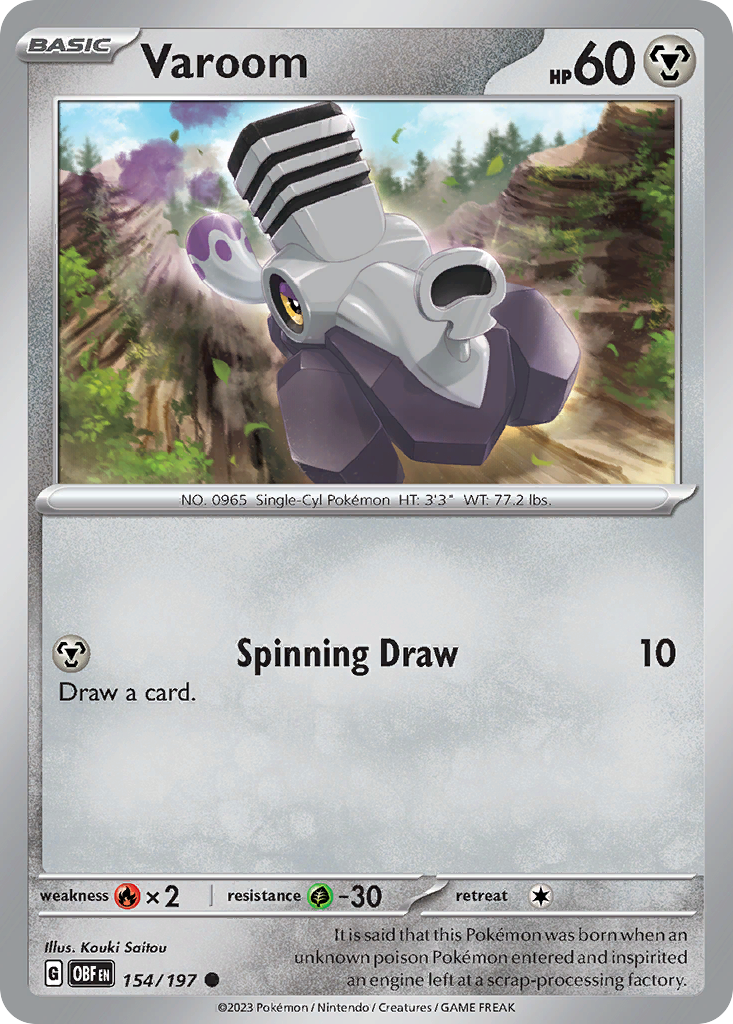 154/197 - Varoom - Obsidian Flames - Reverse Holo