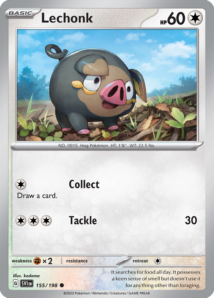 155/198 - Lechonk - Scarlet & Violet - Reverse Holo