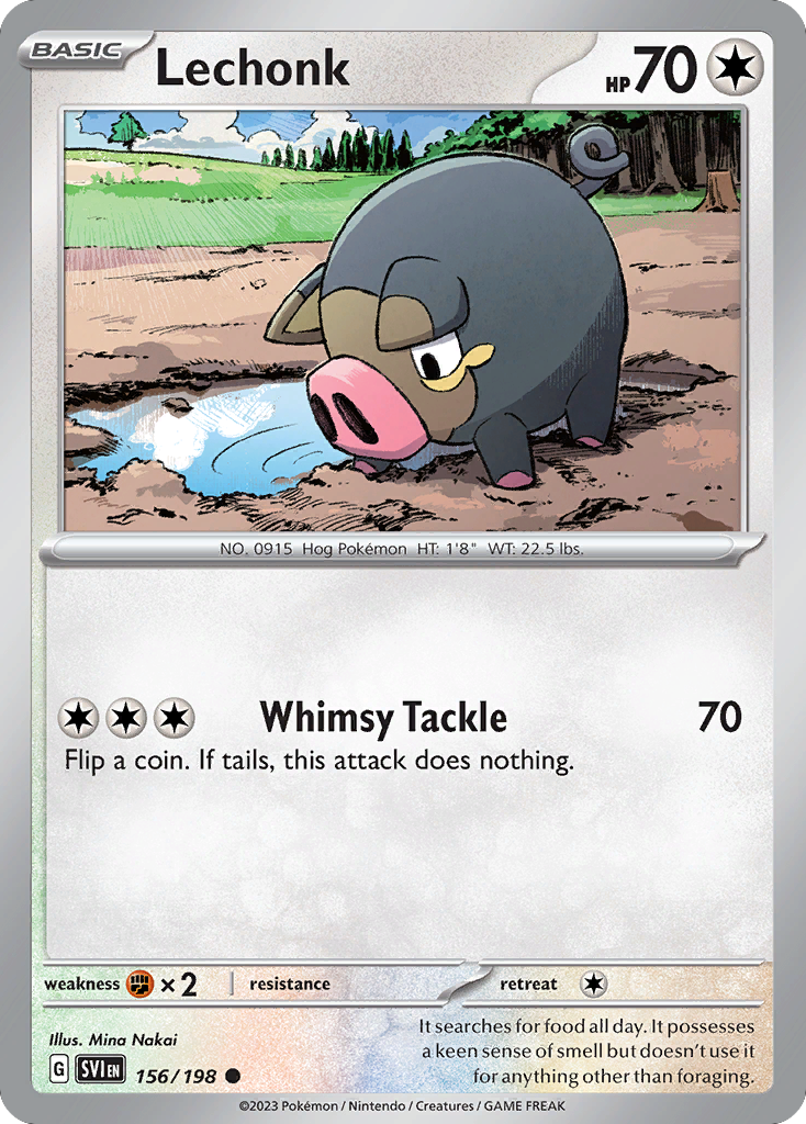 156/198 - Lechonk - Scarlet & Violet - Reverse Holo