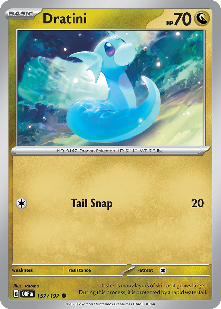 157/197 - Dratini - Obsidian Flames - Reverse Holo