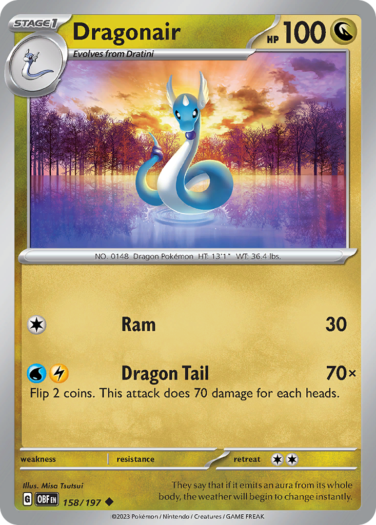 158/197 - Dragonair - Obsidian Flames - Reverse Holo