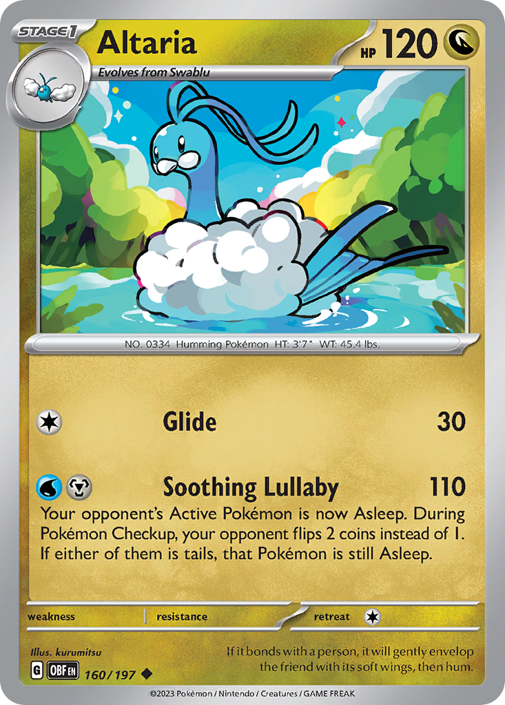 160/197 - Altaria - Obsidian Flames - Reverse Holo