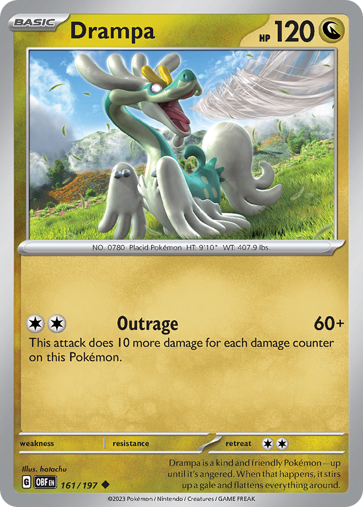 161/197 - Drampa - Obsidian Flames - Reverse Holo