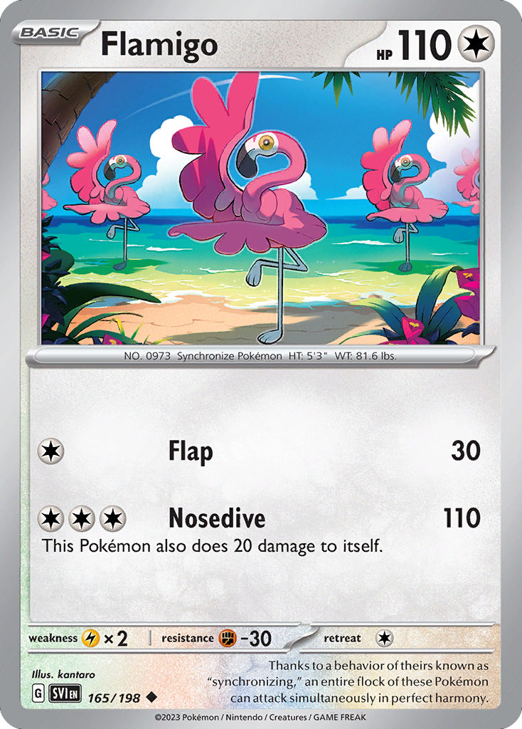 165/198 - Flamigo - Scarlet & Violet - Reverse Holo