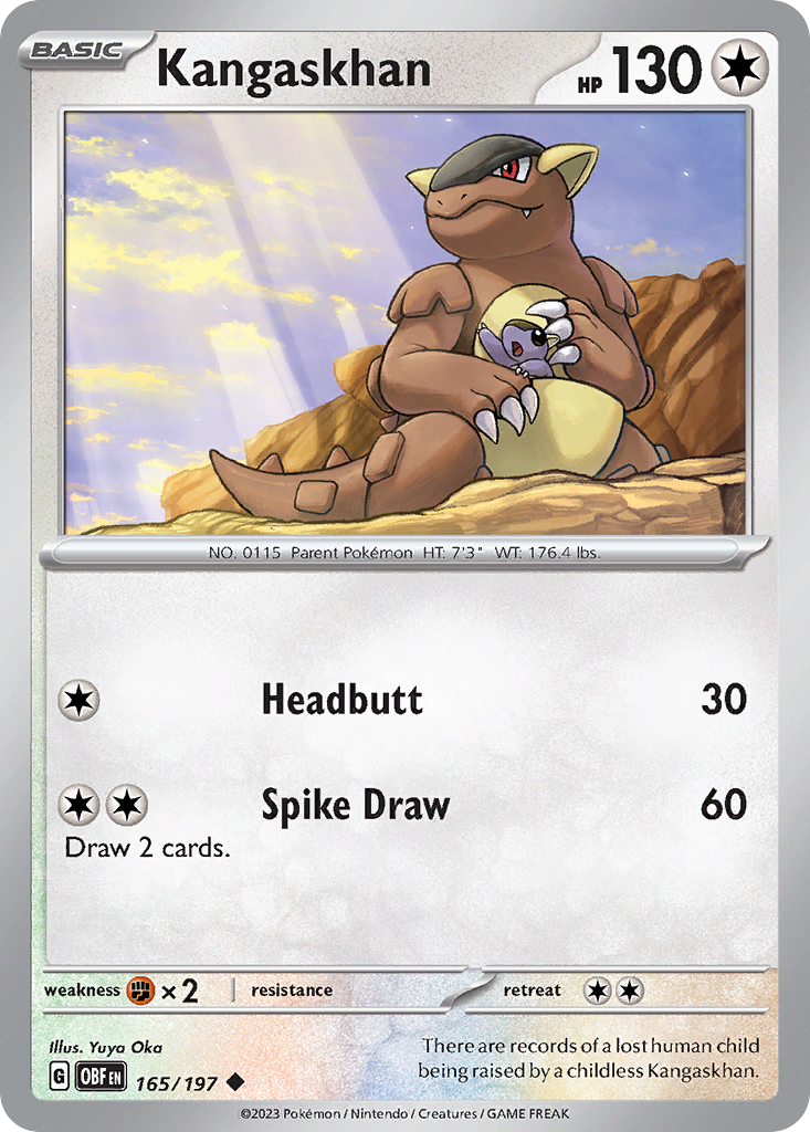 165/197 - Kangaskhan - Obsidian Flames - Reverse Holo