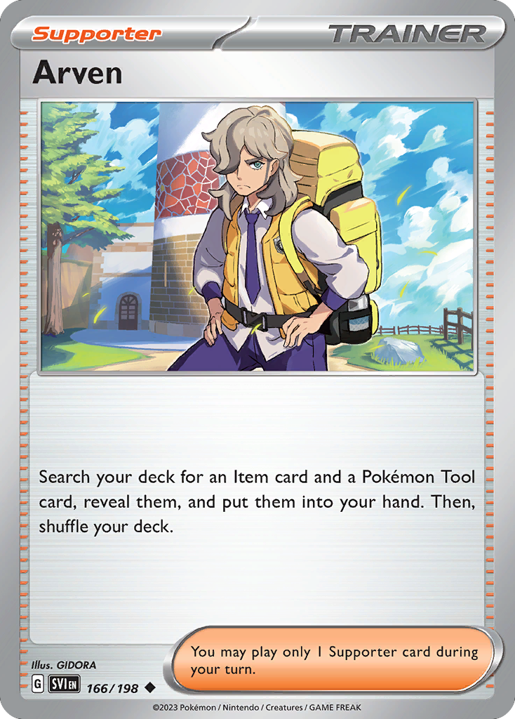166/198 - Arven - Scarlet & Violet - Reverse Holo