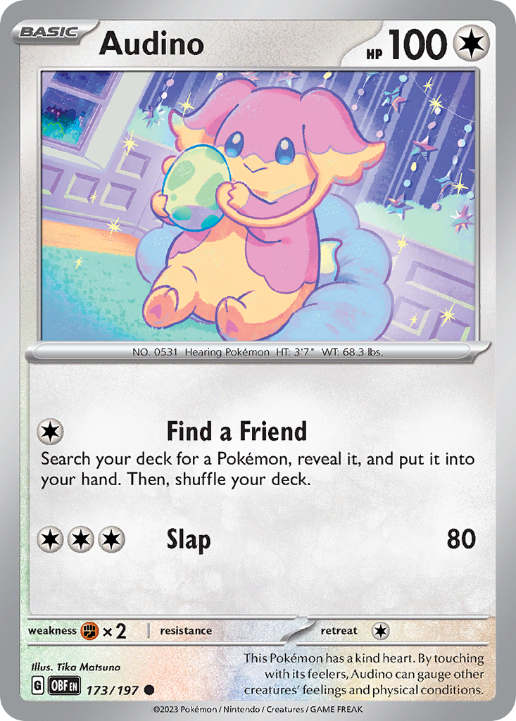 173/197 - Audino - Obsidian Flames - Reverse Holo