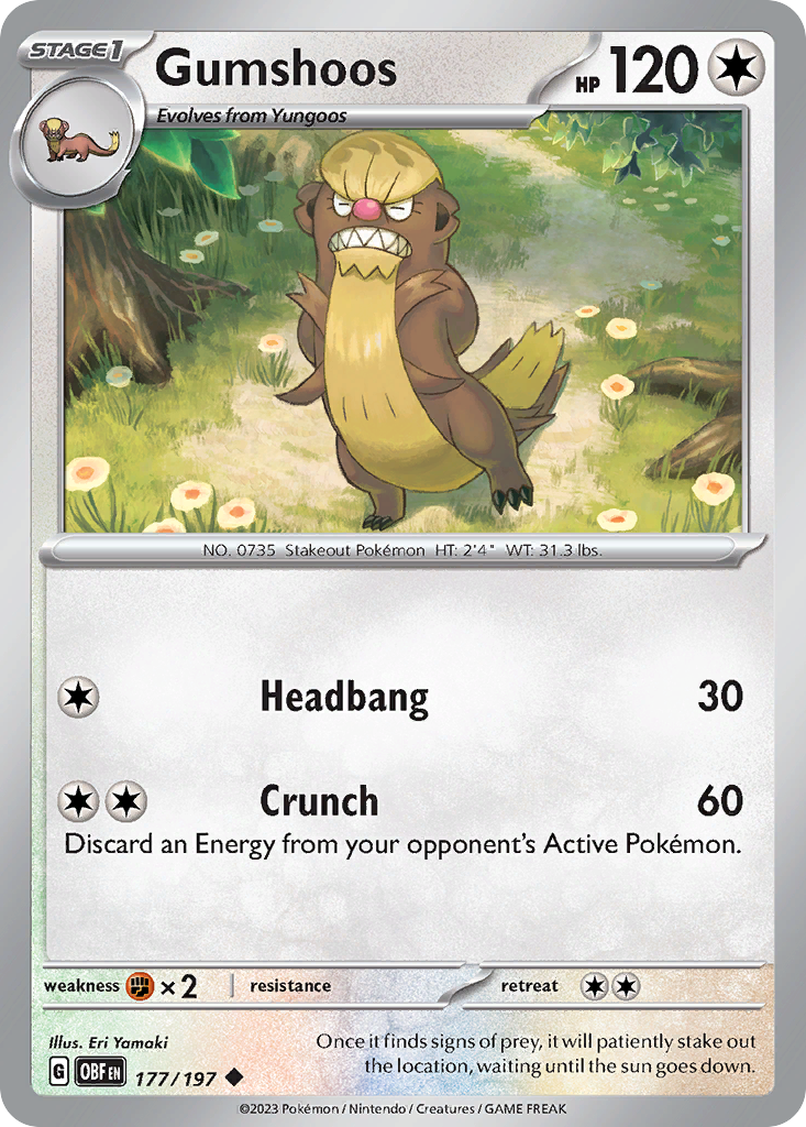 177/197 - Gumshoos - Obsidian Flames - Reverse Holo