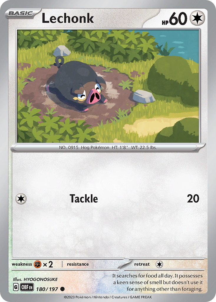 180/197 - Lechonk - Obsidian Flames - Reverse Holo