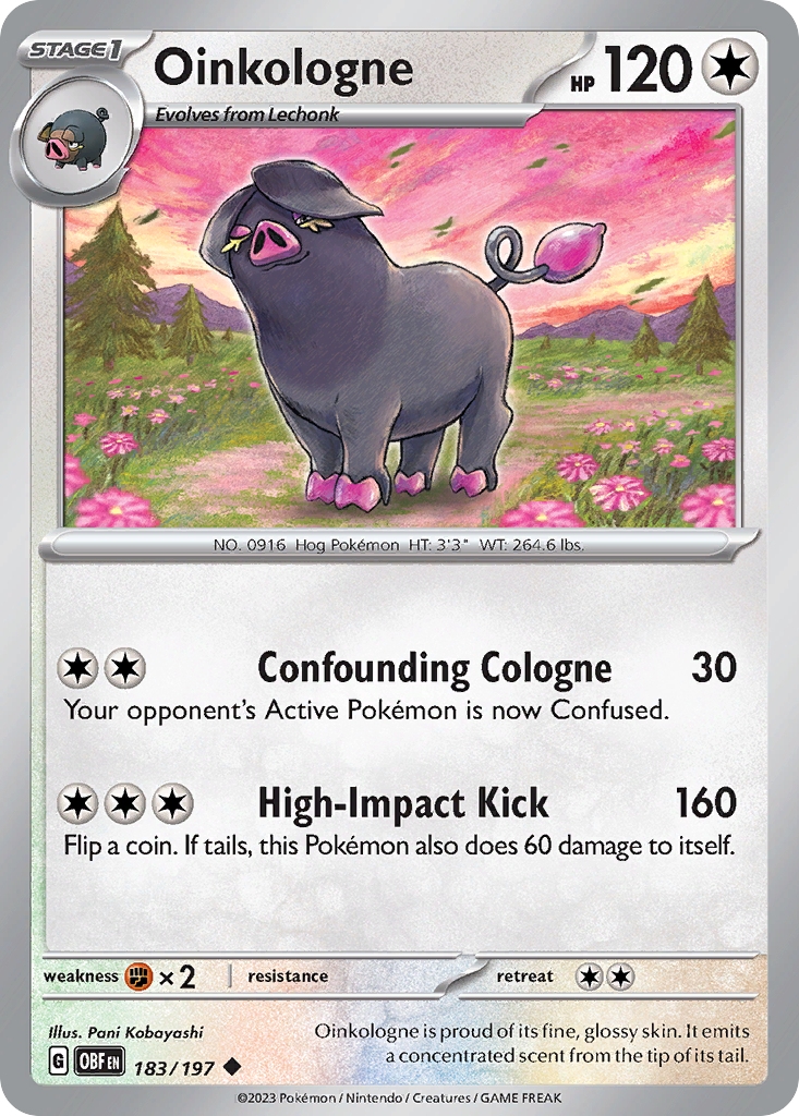 183/197 - Oinkologne - Obsidian Flames - Reverse Holo