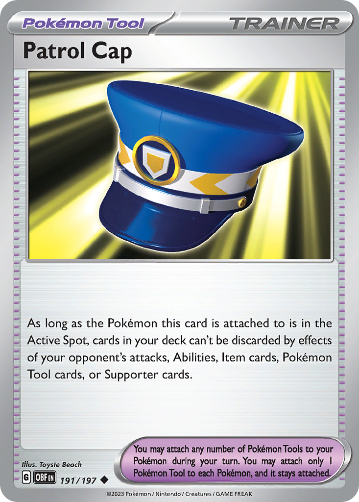 191/197 - Patrol Cap - Obsidian Flames - Reverse Holo