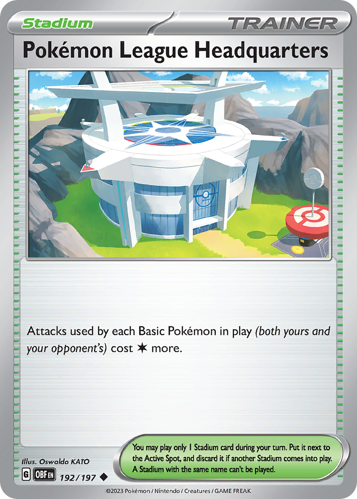 192/197 - Pokémon League Headquarters - Obsidian Flames - Reverse Holo