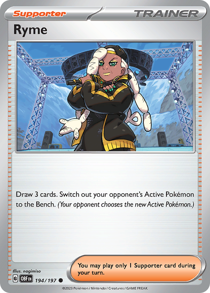 194/197 - Ryme - Obsidian Flames - Reverse Holo