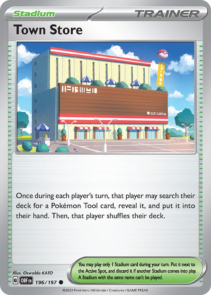 196/197 - Town Store - Obsidian Flames - Reverse Holo